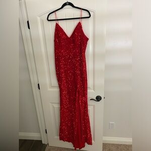 BRAND NEW Red Sequin Gown! Size 10!